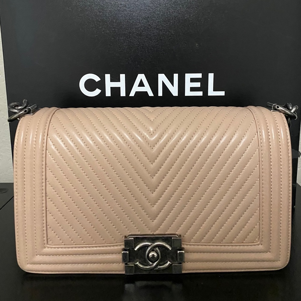 CHANEL Boy Lamb Skin Chevron